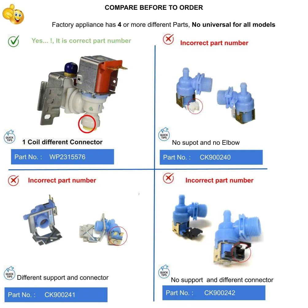 Fridge Water Inlet Valve 3" V379
