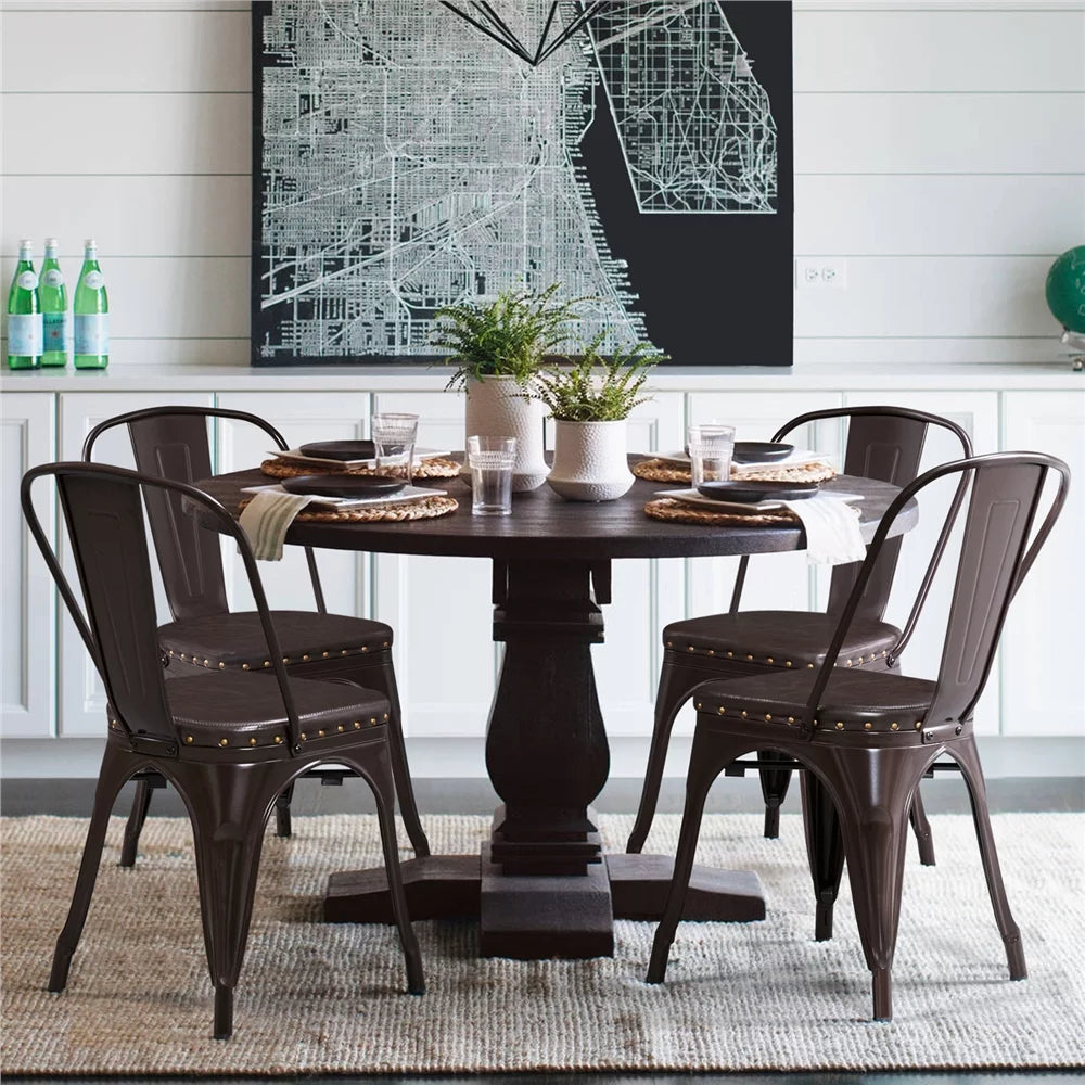 Brown Set of 4 Dining Chair with Cushion S269625