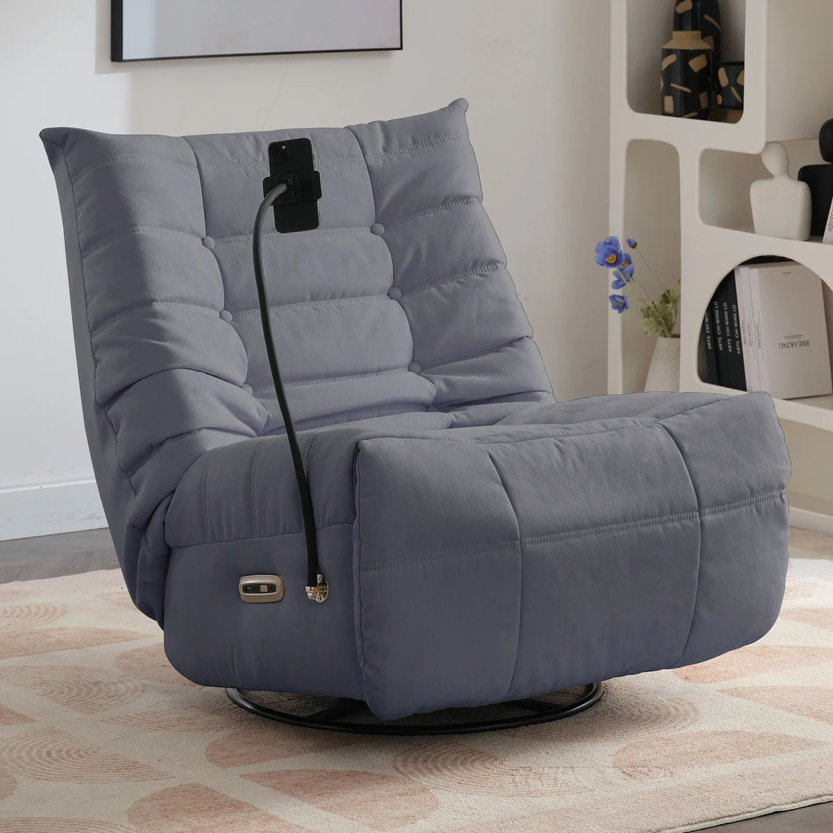 Oversized Swivel Recliner Chair with Voice Control H47462