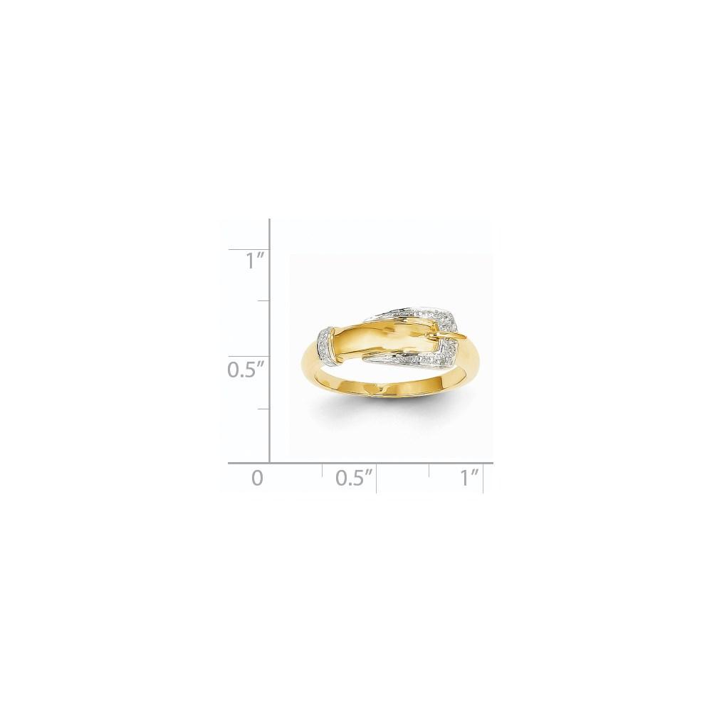 14K Yellow Gold Rhodium Diamond Ring Z300452