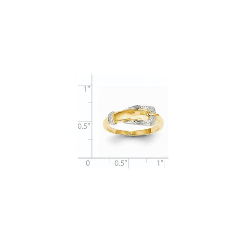 14K Yellow Gold Rhodium Diamond Ring Z300452