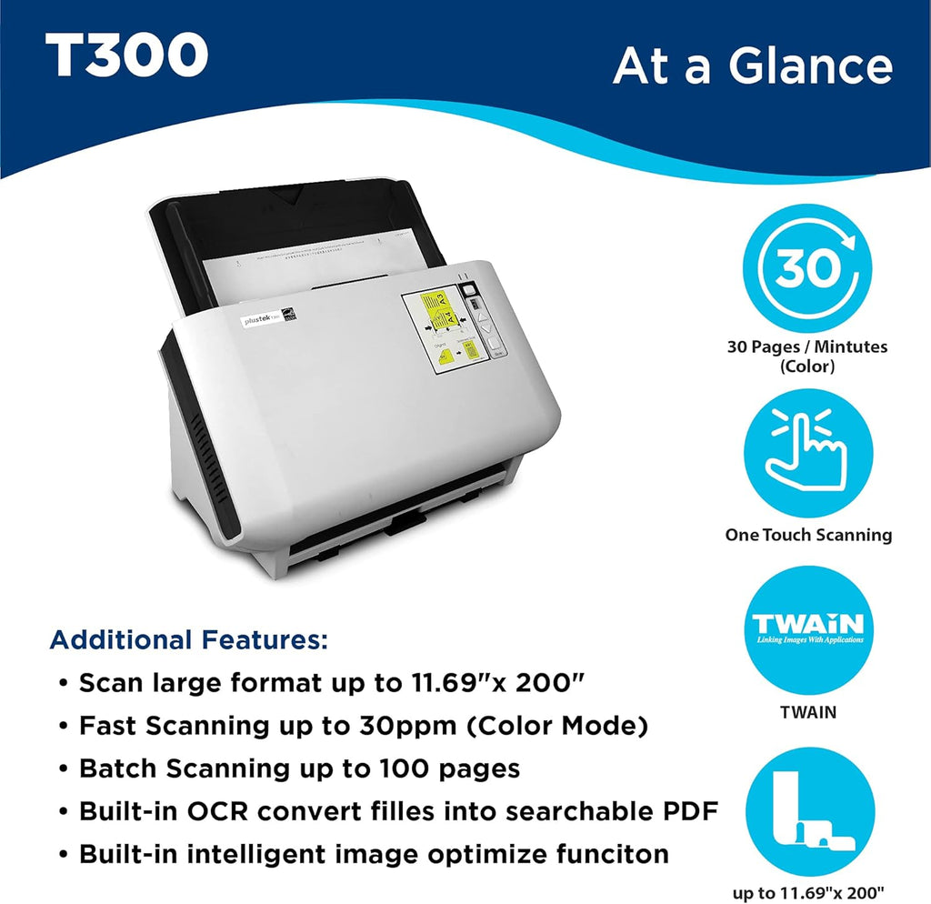 A3 Large Format Duplex Document Scanner with 100 Sheet Automatic Document Feeder M8249