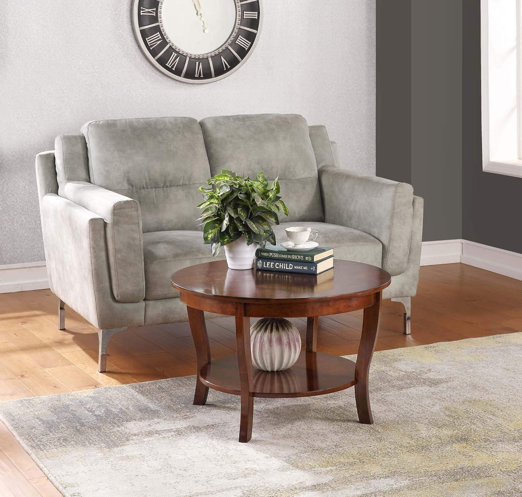 Round Coffee Table, Driftwood/White M23177