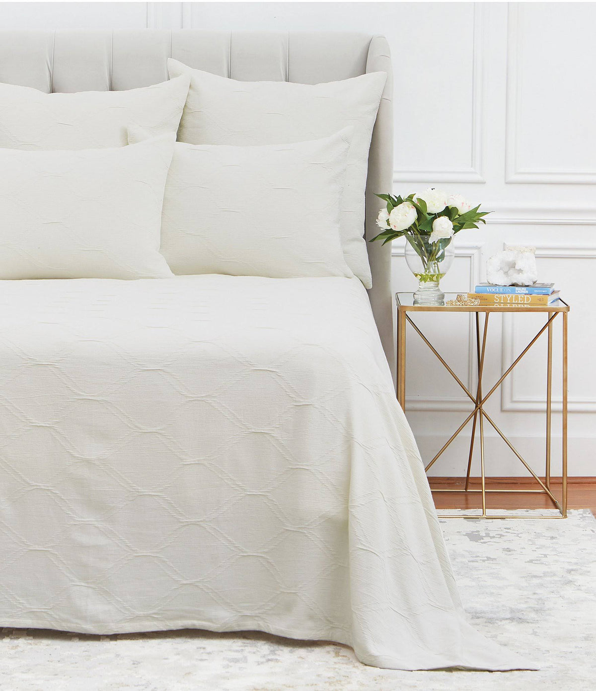 Queen Stone Matelasse Coverlet B931