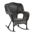 Weathered Grey Resin Wicker Porch Rocker D6689