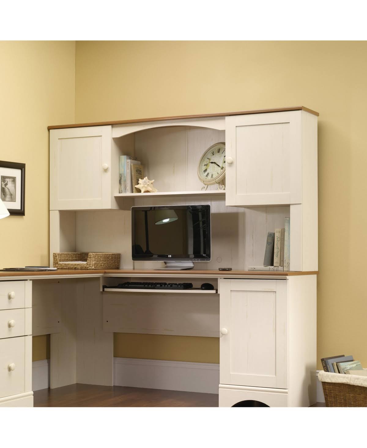 Antiqued White Hutch E49103
