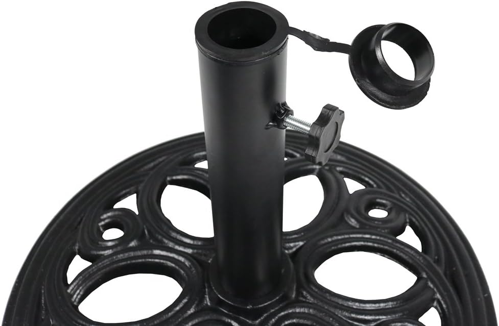 Black Cast Iron Patio Umbrella Base Stand P61685