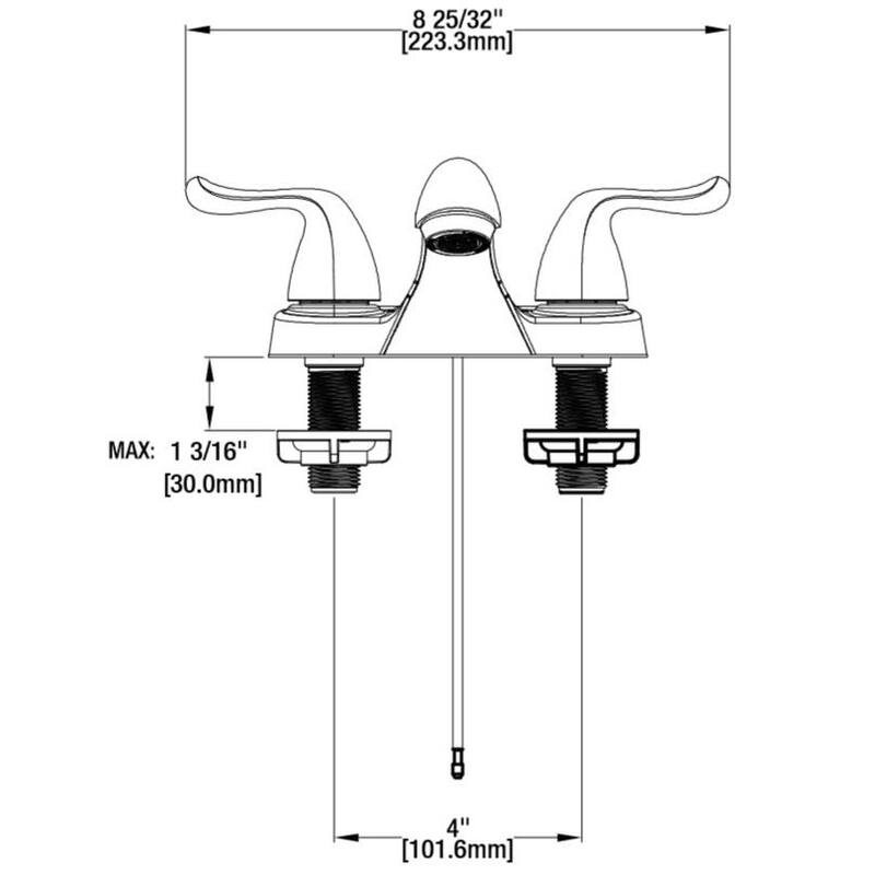 4 in. Centerset Double-Handle Low-Arc Bathroom Faucet Polished Chrome 2-Pack R60449