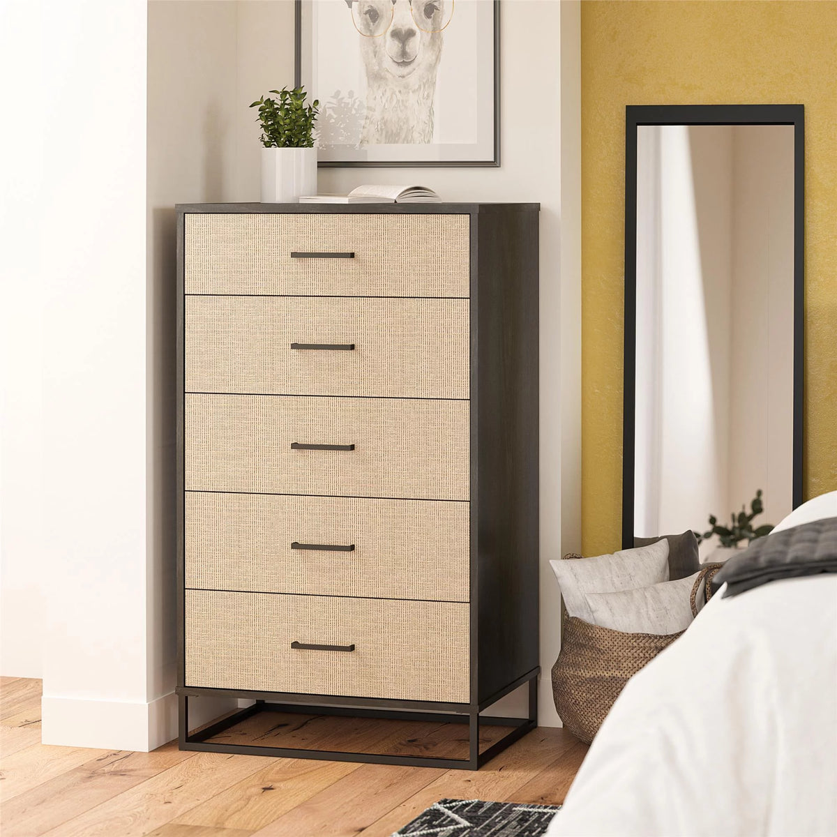 Ivory Oak 5 Drawer Dresser P7381