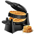 Black 1400W Double Belgian Waffle Iron Nonstick X782