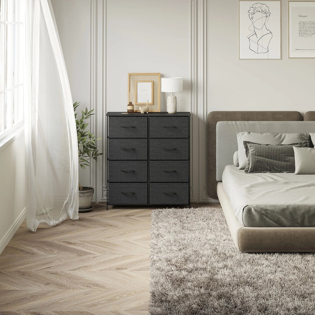 Black Gray 8 Drawer Dresser M287