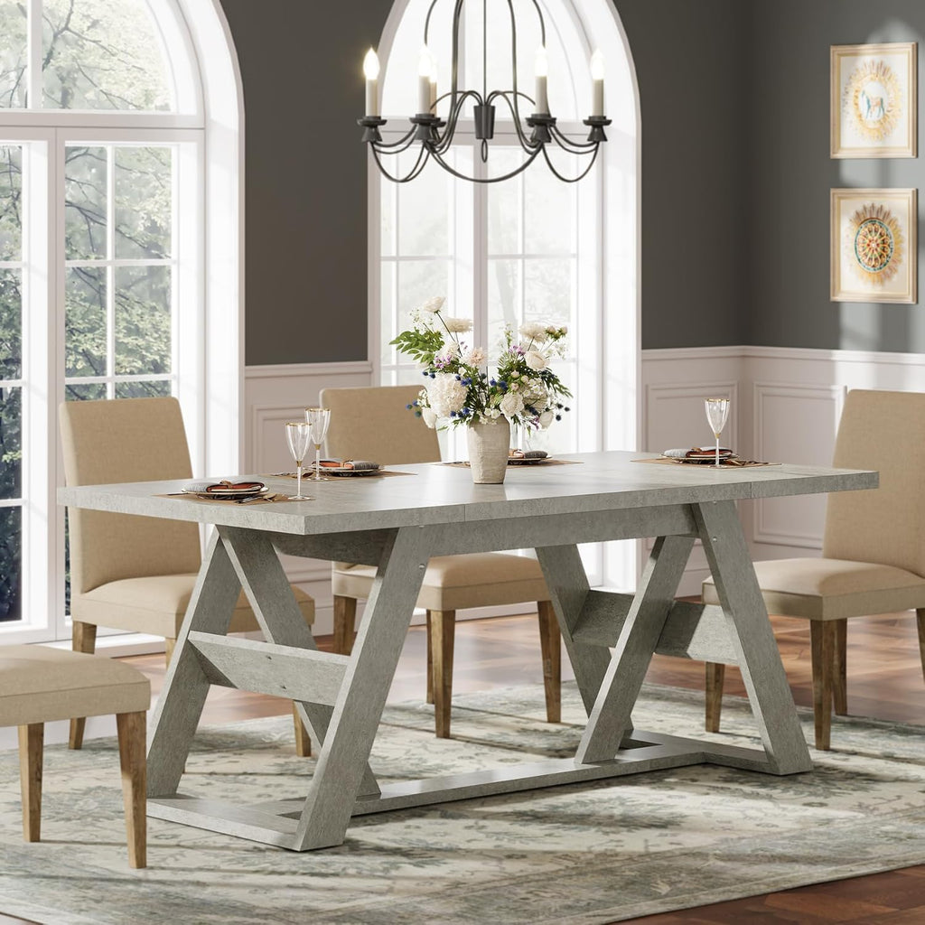 Gray Wood Dining Table L28663