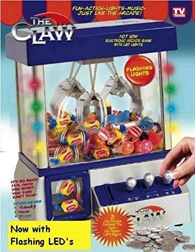 Blue Electronic Candy Grabber Machine Arcade Game with LED Lights A368