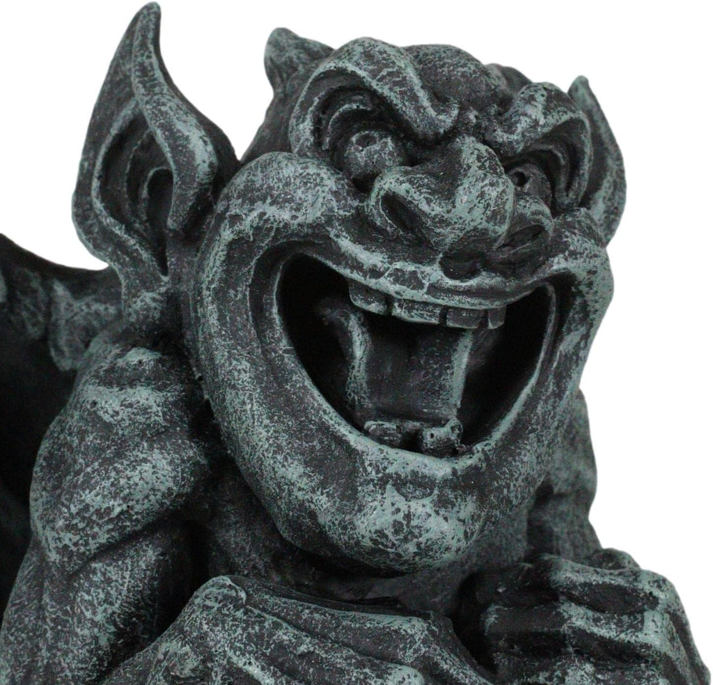Gothic Winged Guardian Gargoyle Figurine Faux Stone Resin Sculpture C377
