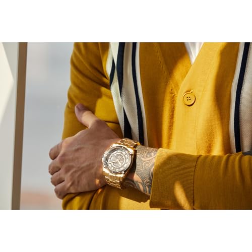Grey IP and Rose Gold Watch, 300M Water Resistant Y314