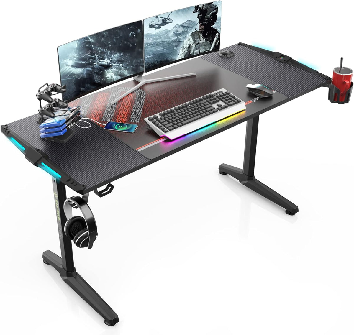 55 Inch Gaming Desk with RGB Led Lights Z1474