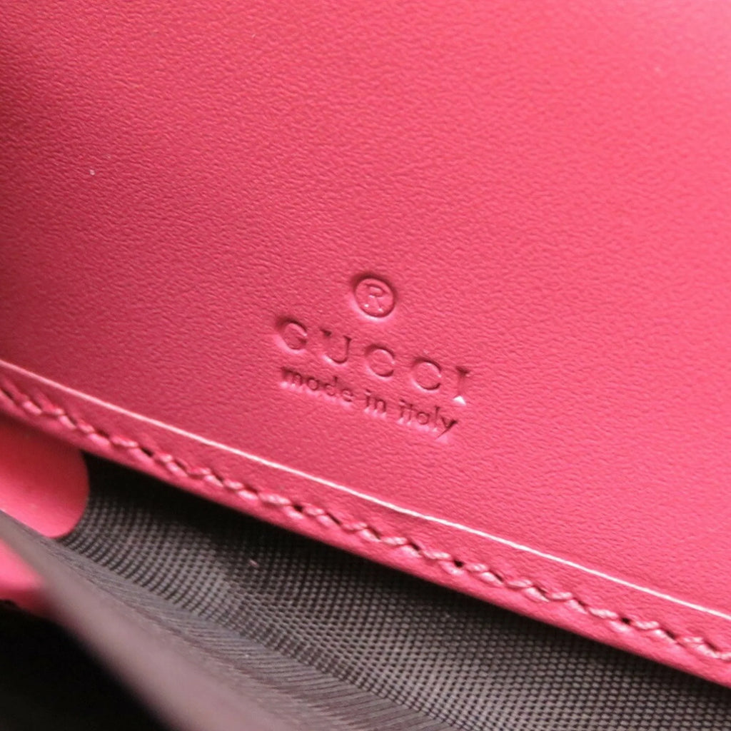 Pre-Owned Pink Leather Round Wallet Purse Z54594
