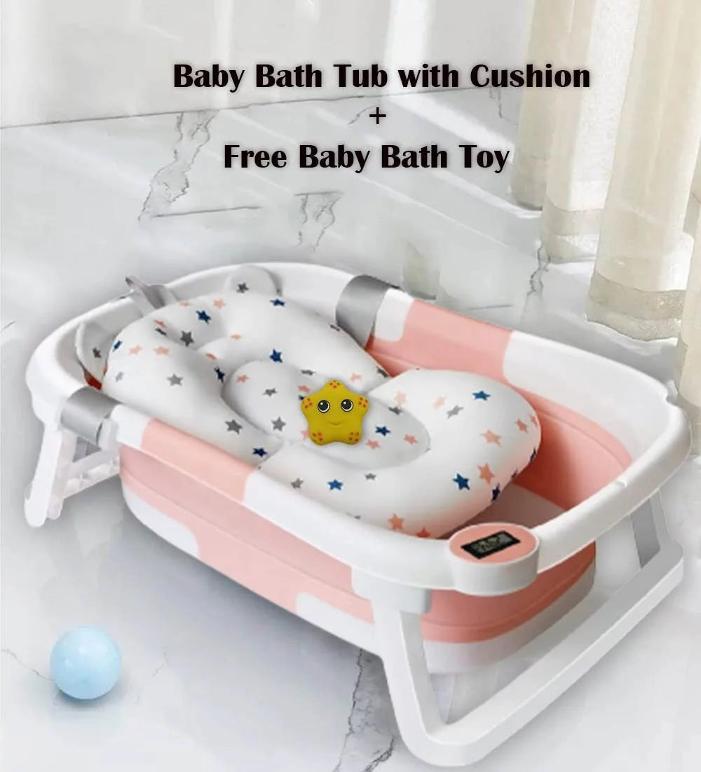 Collapsible Baby Bathtub with Thermometer U663