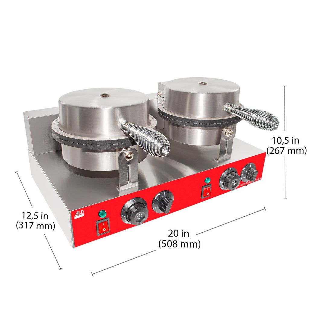 Double Nonstick Stainless Steel Waffle Cone Maker O747