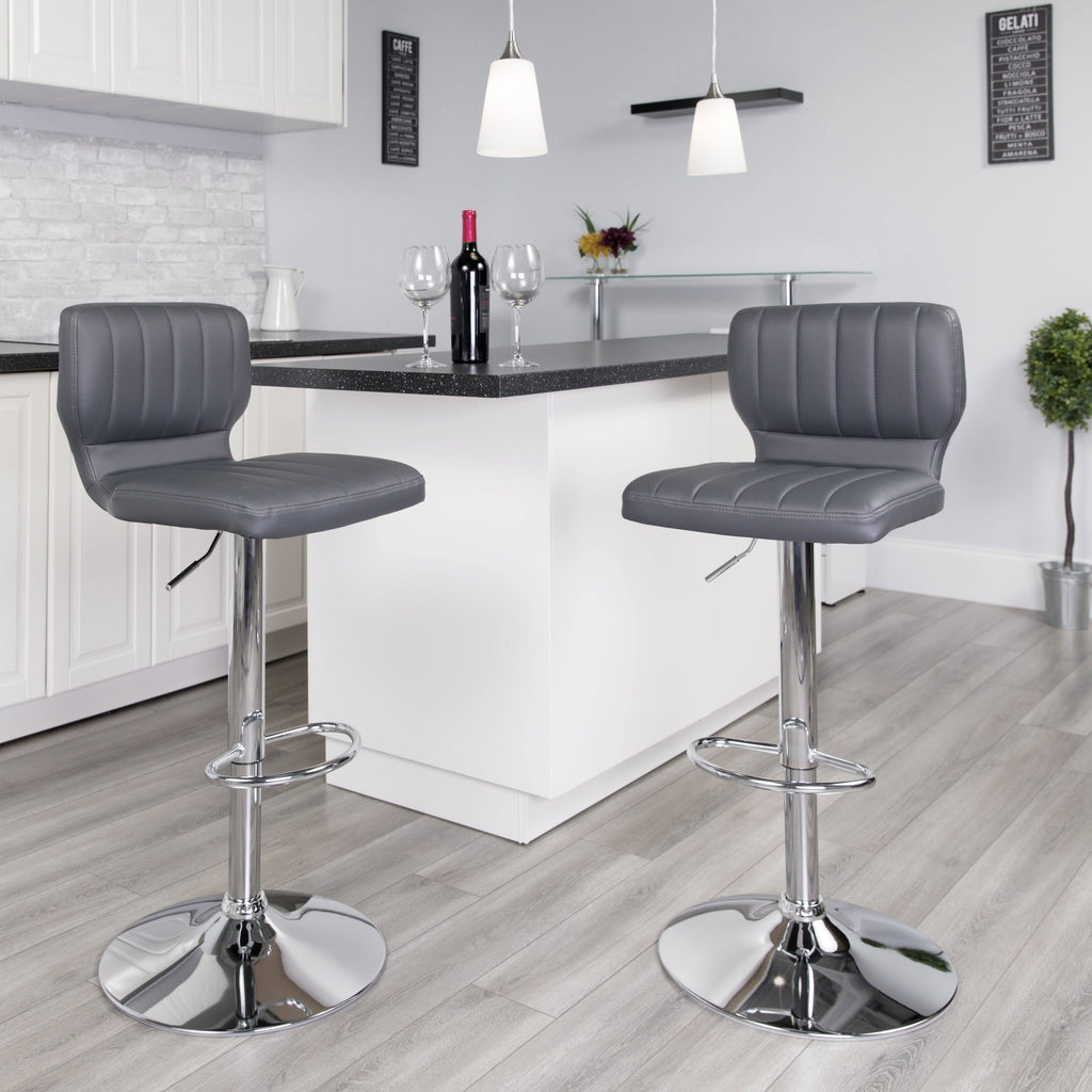 Blue Adjustable Height Barstool with Chrome Base I298