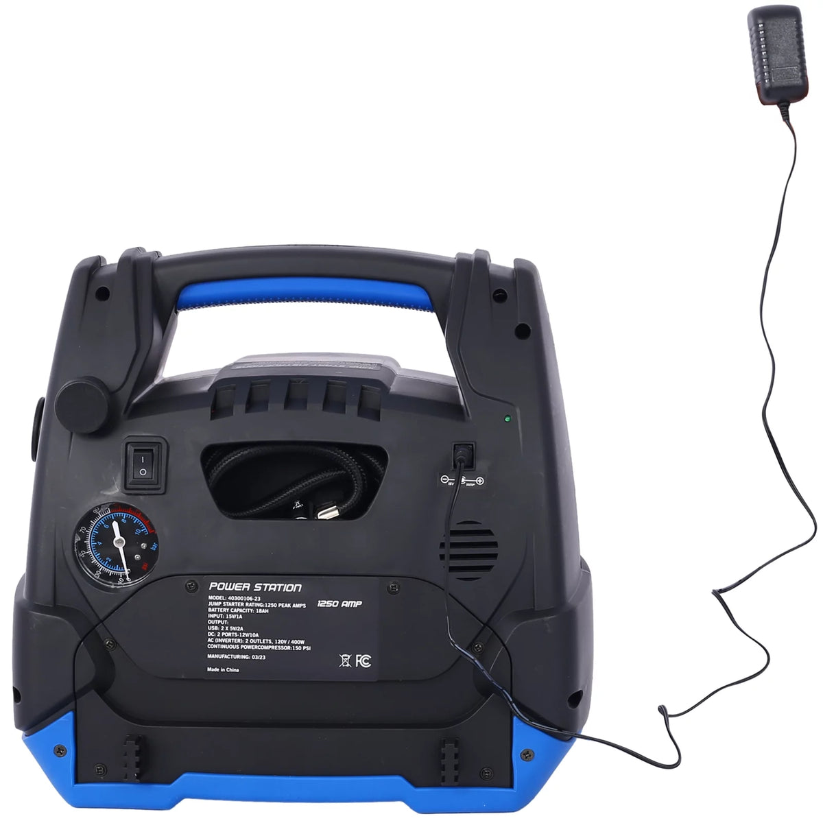 1800 Amps 12V DC Jump Starter with Air Compressor U747