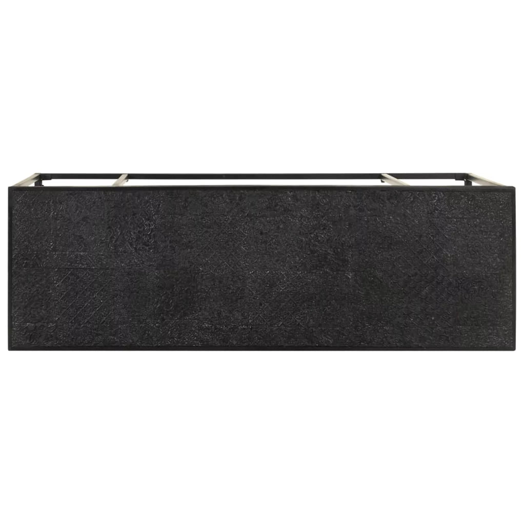 Black 43.3in Solid Acacia and Mango Wood Console Table V16392
