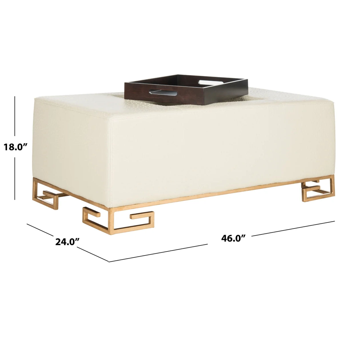 Faux Ostrich Tray Ottoman Q9711
