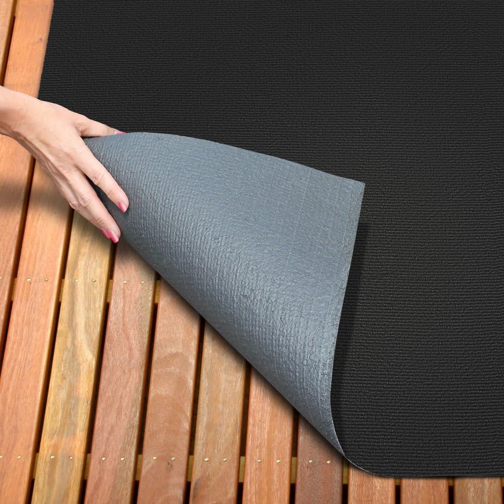 Black 6 Feet x 25 Feet Carpet with Rubber Marine Backing L331