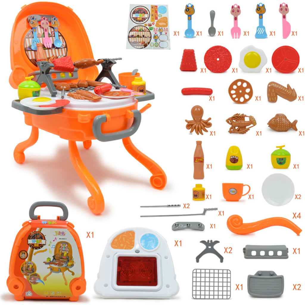 Portable BBQ Toy Set with Suitcase Design E7948