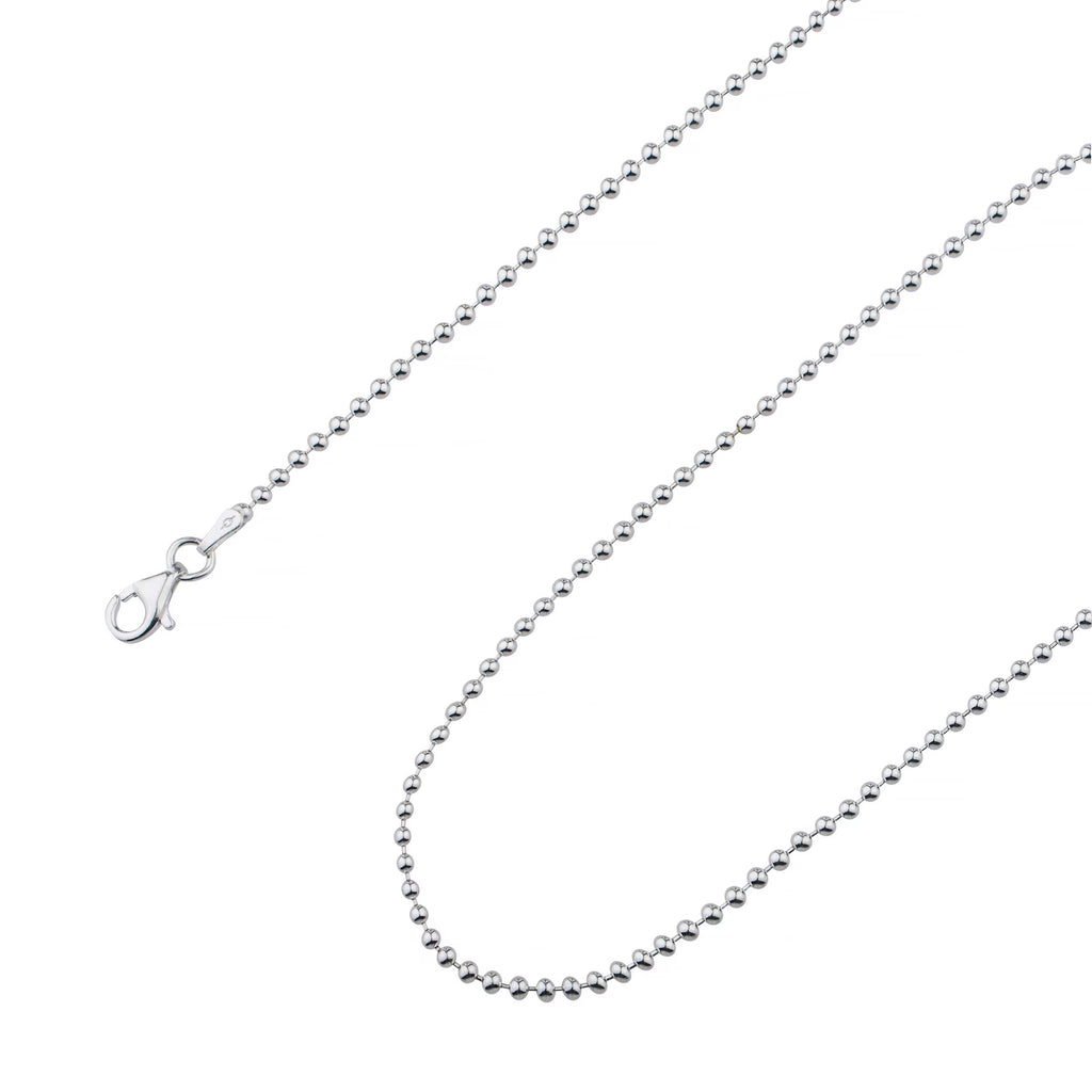 925 Sterling Silver Ball Bead Chain Necklace 1.5mm P85288