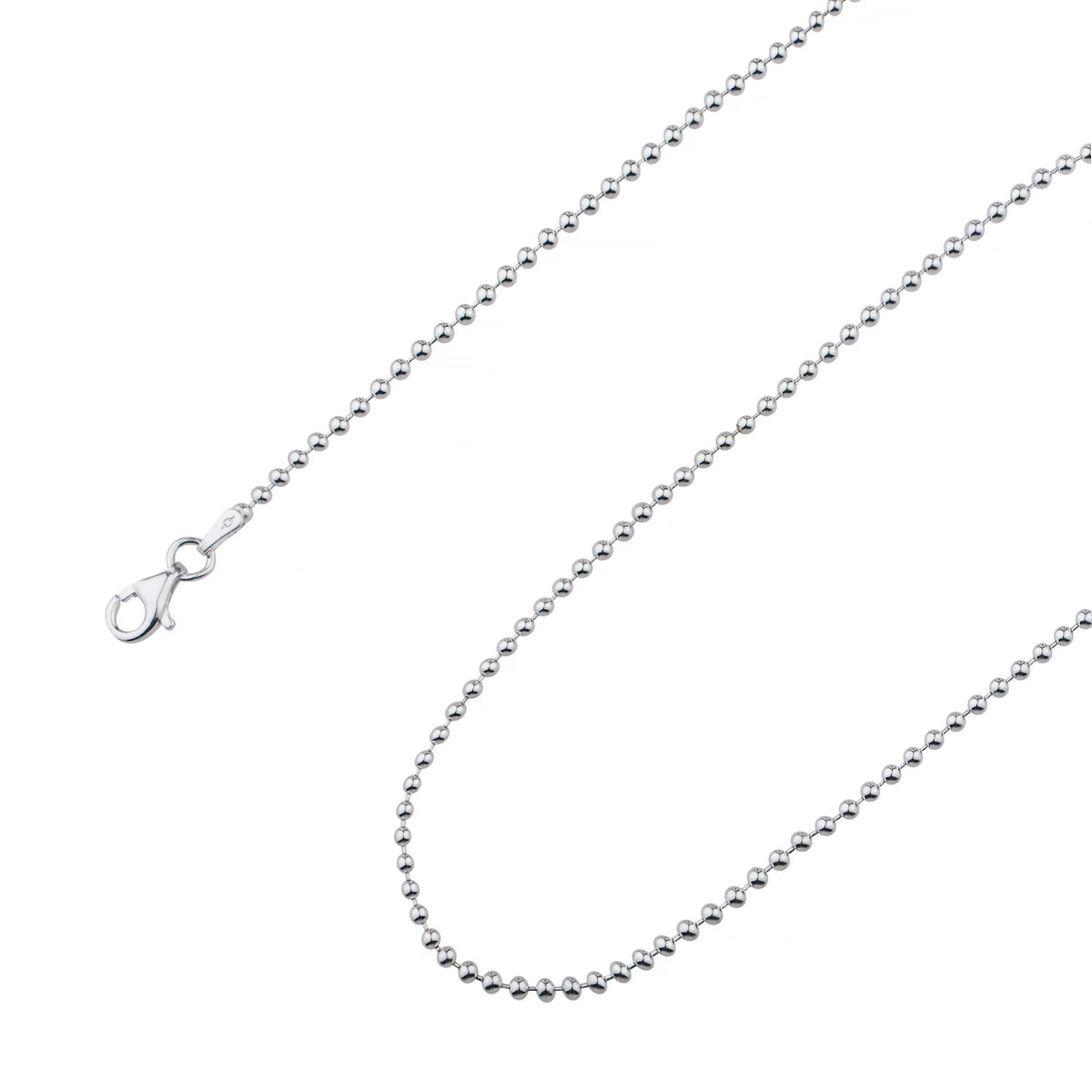 925 Sterling Silver Ball Bead Chain Necklace 1.5mm P85288