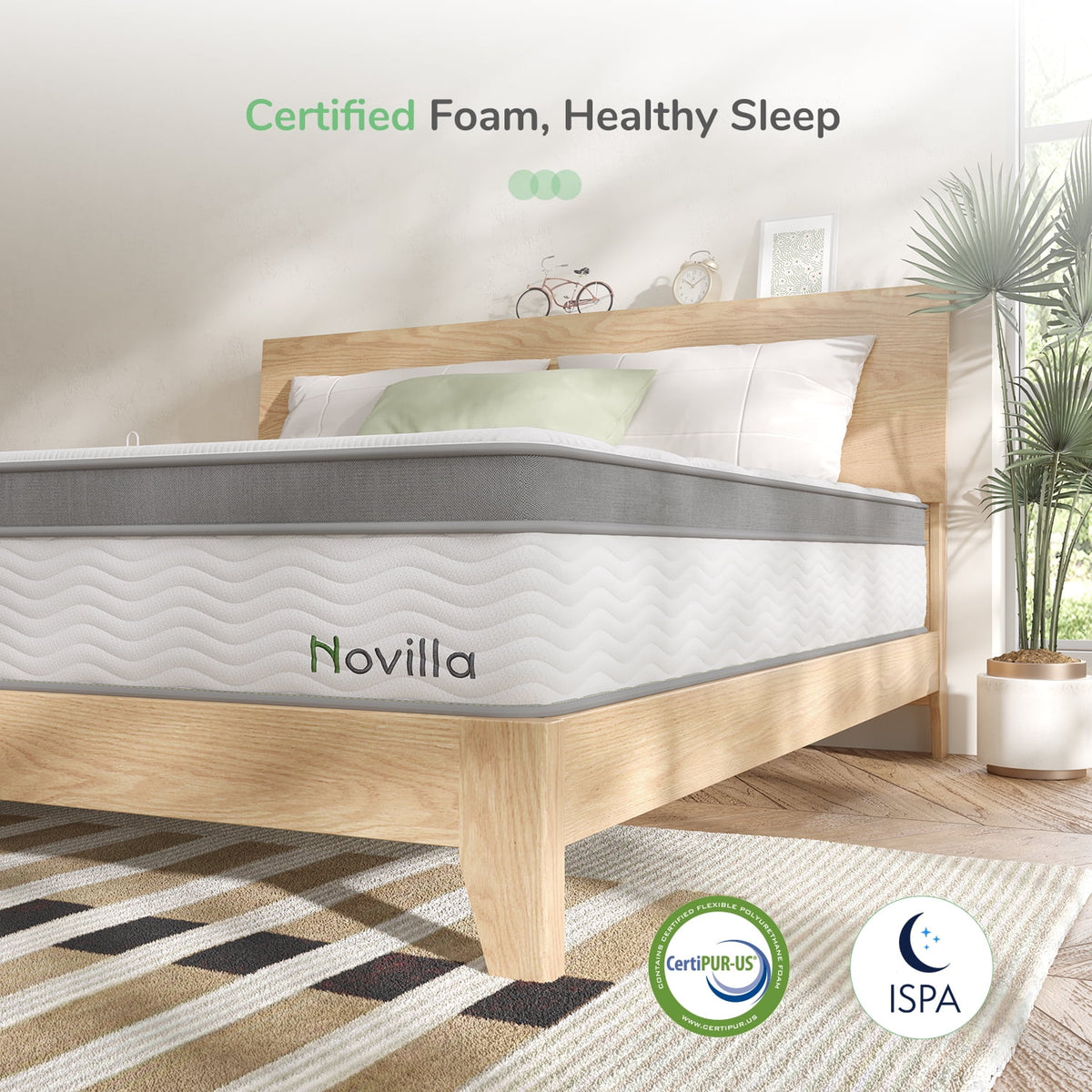 Queen Size Memory Foam Pocket Spring Hybrid Mattress V554