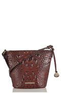 Pecan/Gold Embossed Leather Mini Crossbody U25708