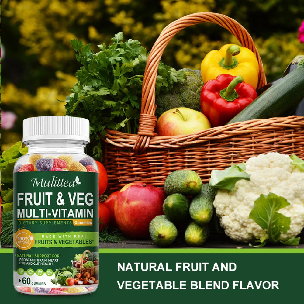 Fruits and Veggies Supplement 120 Gummies Non-GMO Pectin-Based Gluten-Free I1891