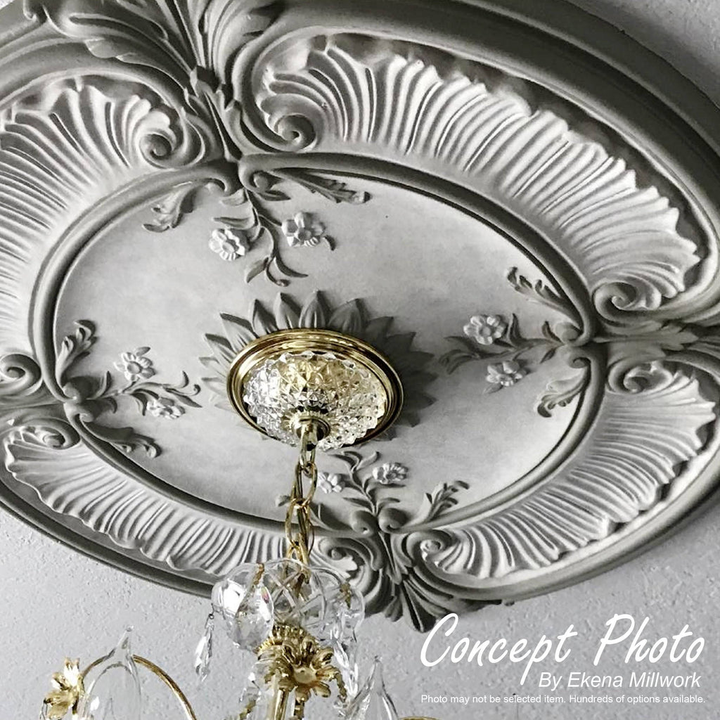 18 inchod x 3 1/2 inchid x 1 3/8 inchp Norwich Ceiling Medallion Hand-Painted Iridescent Gold G70505