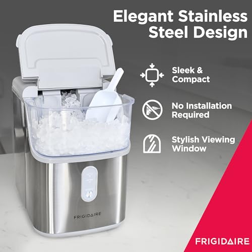 Compact Countertop Nugget Ice Maker, 33lbs per Day, Metallic Finish J85513