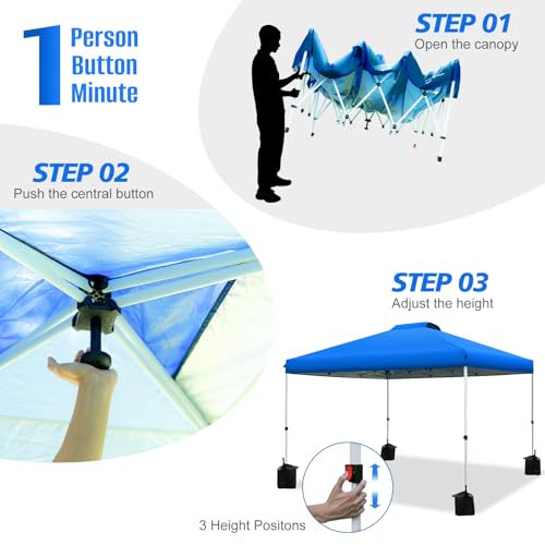 Blue 10x10ft Pop up Canopy Tent with Roller Bag B7204