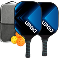 Graphite Fiber Polypropylene Honeycomb Core Pickleball Paddles Set with 4 Balls and Backpack C264011