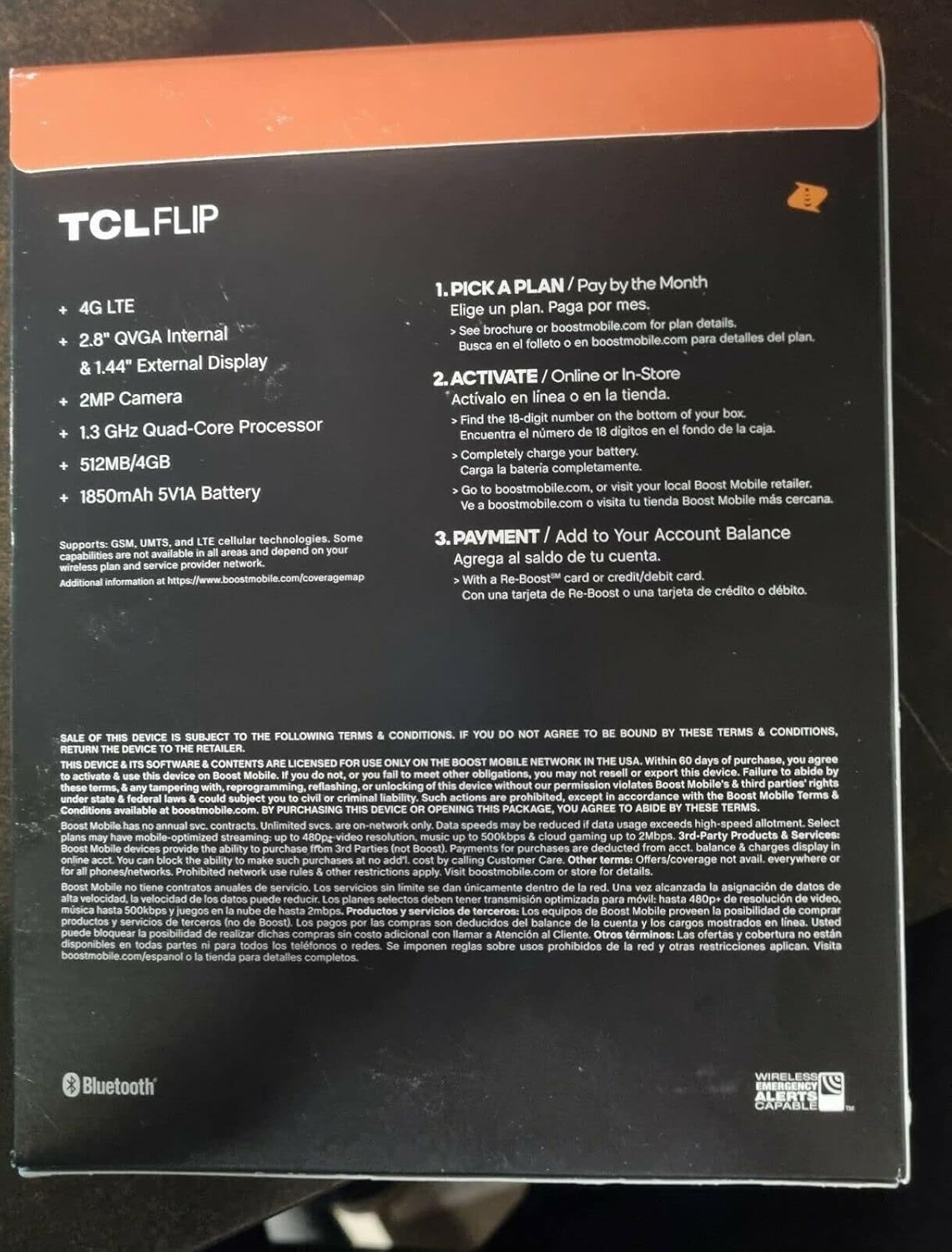 Black 4G LTE FlipPhone V87213