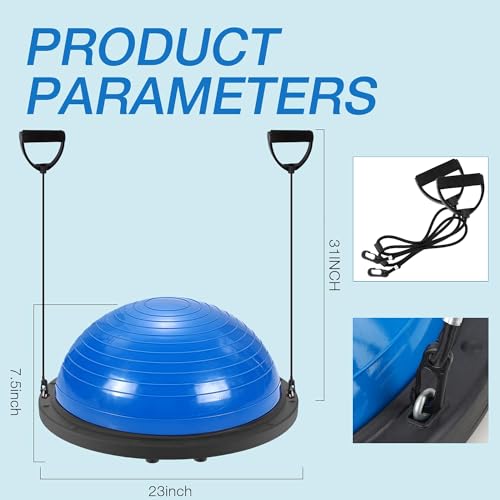 Half Balance Ball Trainer with Resistance Bands and Foot Pump T4568