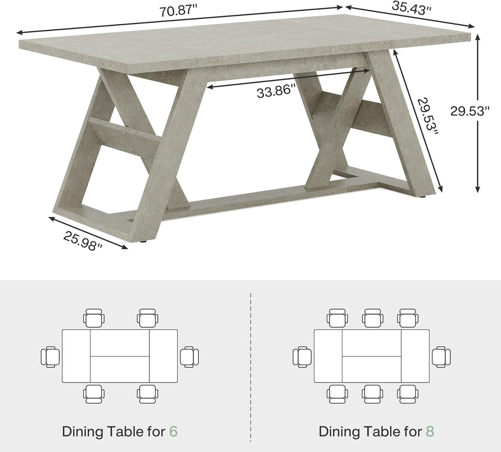 Gray Wood Dining Table L28663