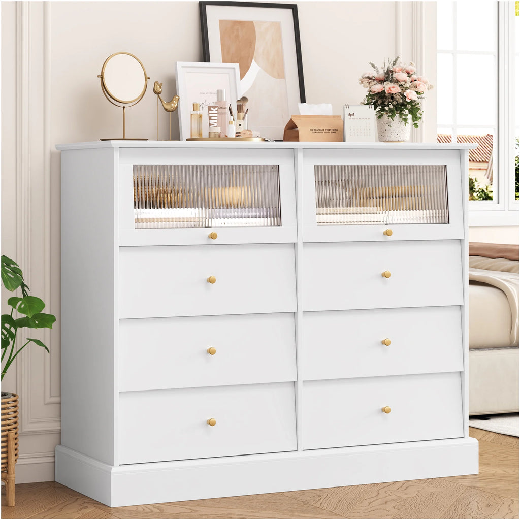 Black 8 Drawer Wood Dresser N3613