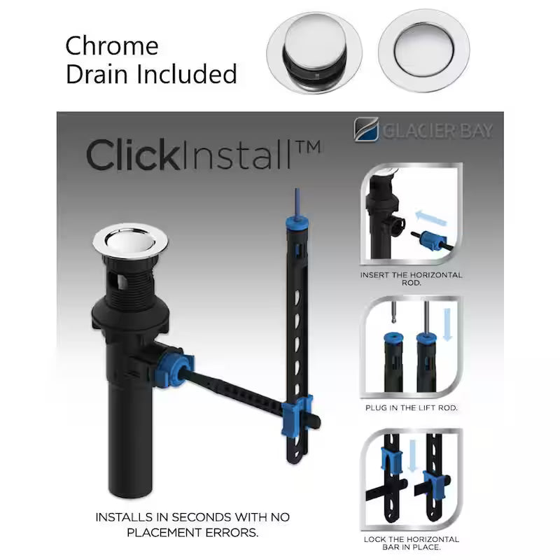 4 in. Centerset Double-Handle Low-Arc Bathroom Faucet Polished Chrome 2-Pack R60449