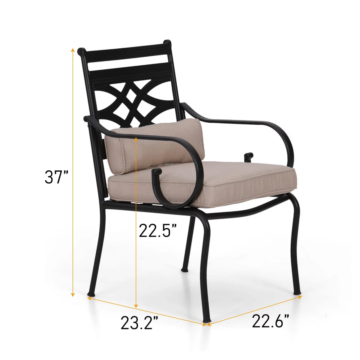 7-Piece Metal Outdoor Dining Set with Cushioned Armchairs Y290
