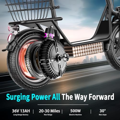 Electric Scooter with Seat, 500W Motor, 14" Pneumatic Tire K5930