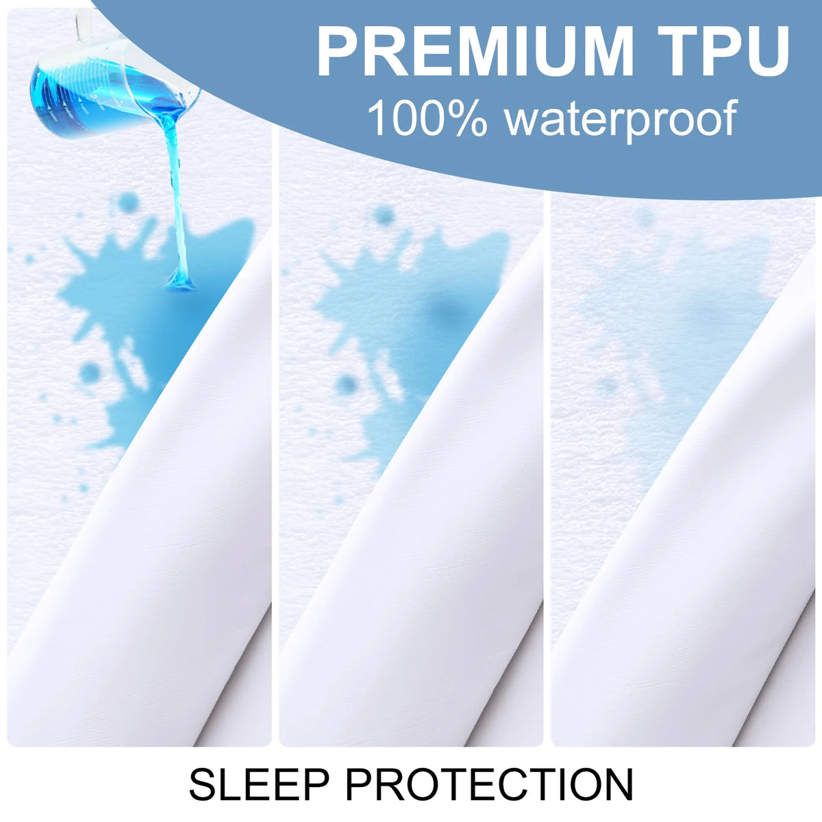 100% Waterproof Microplush Fleece Queen Mattress Protector Q478