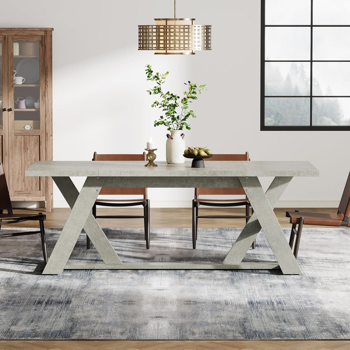 Gray Wood Dining Table L28663