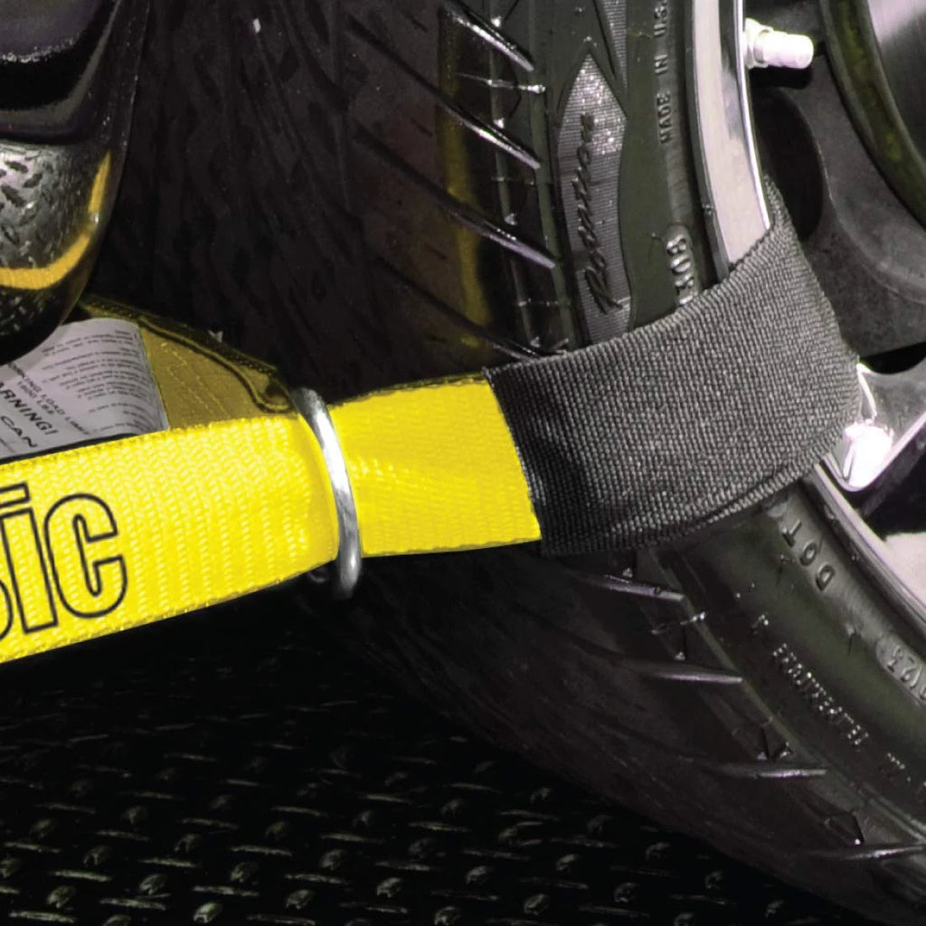 Yellow 2 inch x 144 inch Ratchet Tie Down 4 Pack S78779