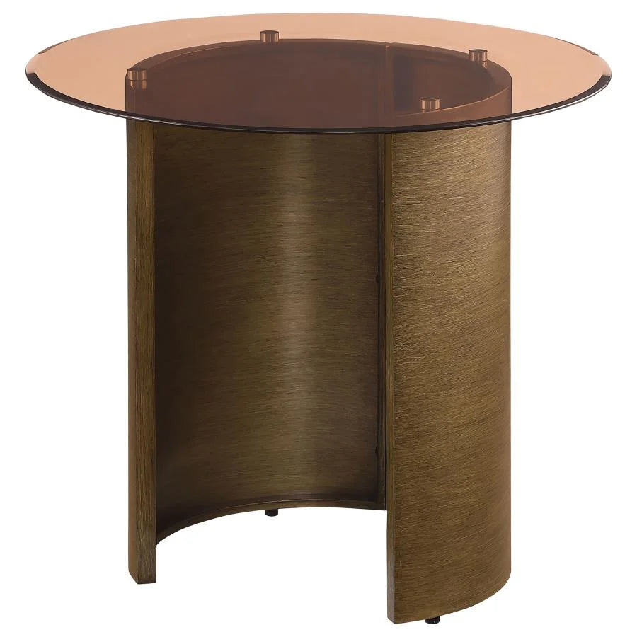 Round End Table with Tempered Glass Top U16081