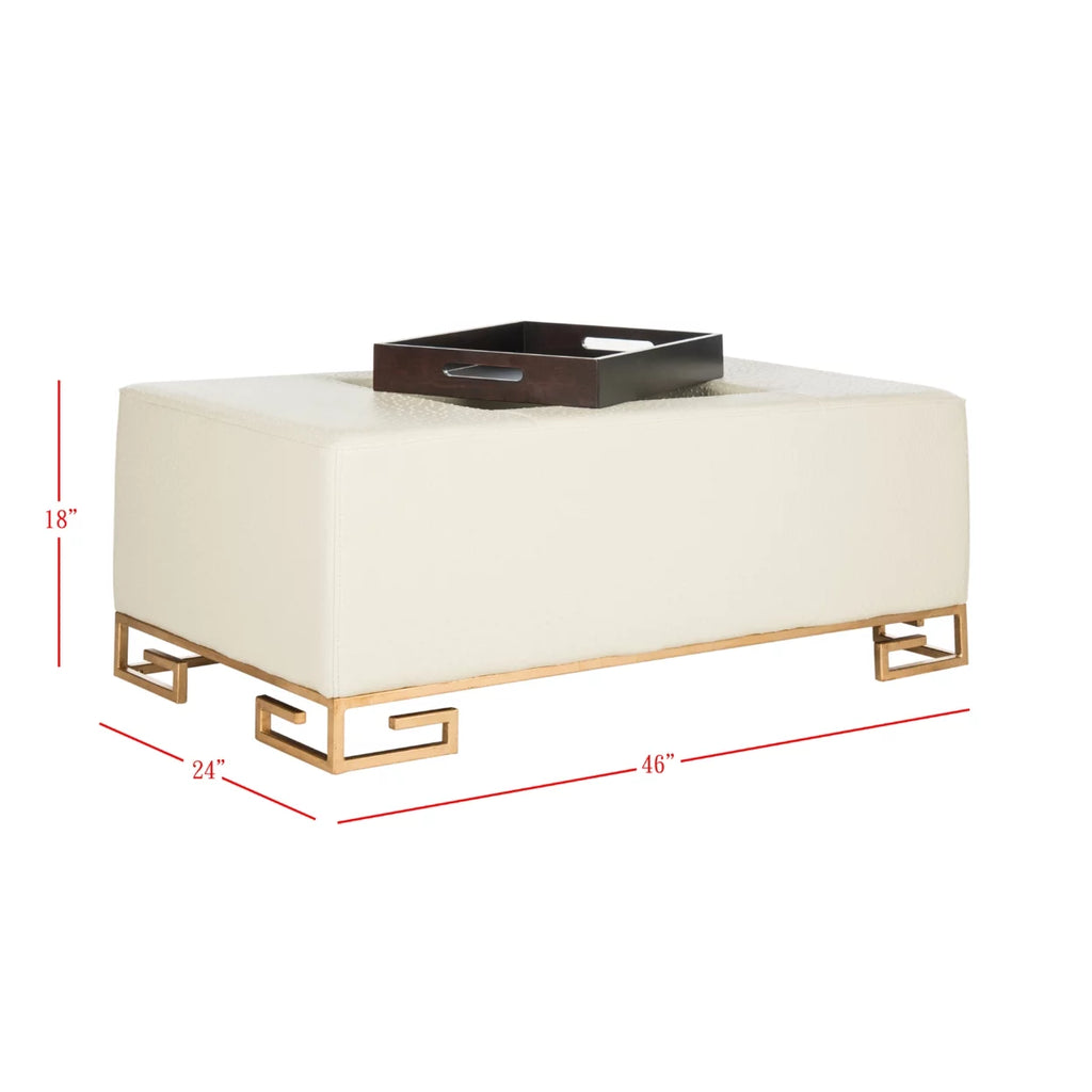 Faux Ostrich Tray Ottoman Q9711